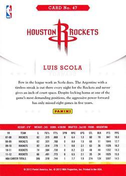 2012-13 Hoops - Glossy #47 Luis Scola Back