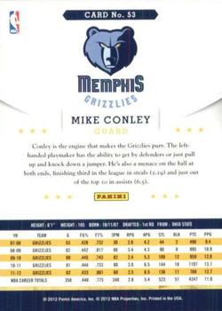 2012-13 Hoops - Glossy #53 Mike Conley Back
