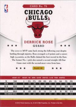 2012-13 Hoops - Glossy #75 Derrick Rose Back
