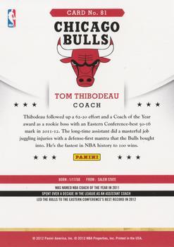 2012-13 Hoops - Glossy #81 Tom Thibodeau Back