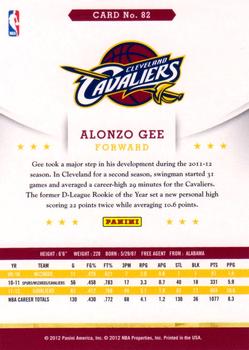 2012-13 Hoops - Glossy #82 Alonzo Gee Back
