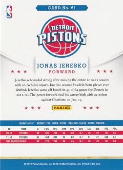2012-13 Hoops - Glossy #91 Jonas Jerebko Back