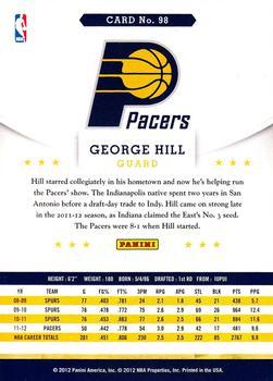 2012-13 Hoops - Glossy #98 George Hill Back