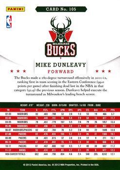 2012-13 Hoops - Glossy #105 Mike Dunleavy Jr. Back