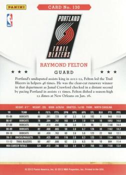 2012-13 Hoops - Glossy #130 Raymond Felton Back