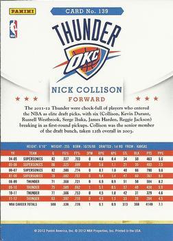 2012-13 Hoops - Glossy #139 Nick Collison Back