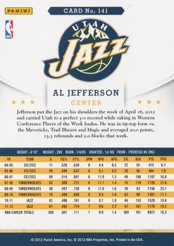 2012-13 Hoops - Glossy #141 Al Jefferson Back