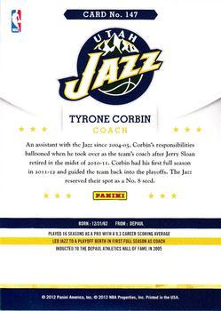 2012-13 Hoops - Glossy #147 Tyrone Corbin Back