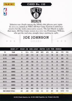 2012-13 Hoops - Glossy #150 Joe Johnson Back