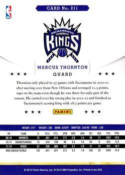 2012-13 Hoops - Glossy #211 Marcus Thornton Back