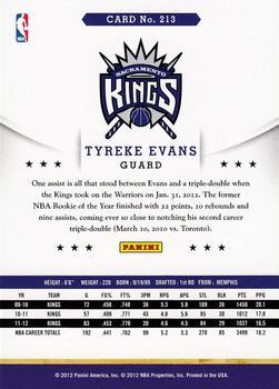 2012-13 Hoops - Glossy #213 Tyreke Evans Back
