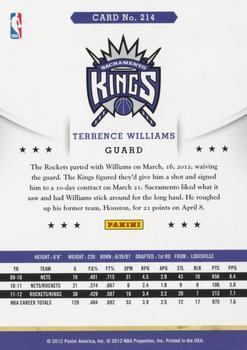 2012-13 Hoops - Glossy #214 Terrence Williams Back