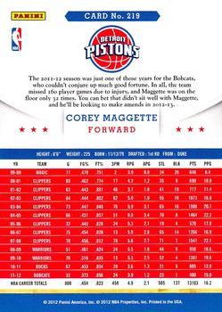 2012-13 Hoops - Glossy #219 Corey Maggette Back