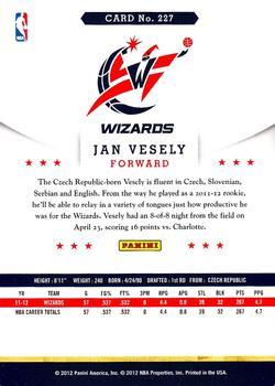 2012-13 Hoops - Glossy #227 Jan Vesely Back