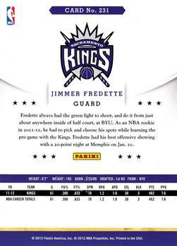 2012-13 Hoops - Glossy #231 Jimmer Fredette Back