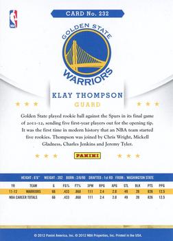 2012-13 Hoops - Glossy #232 Klay Thompson Back