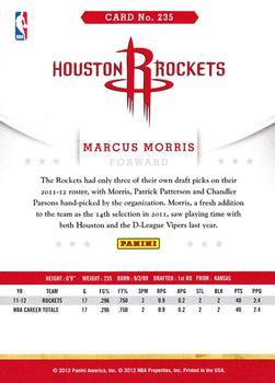2012-13 Hoops - Glossy #235 Marcus Morris Back