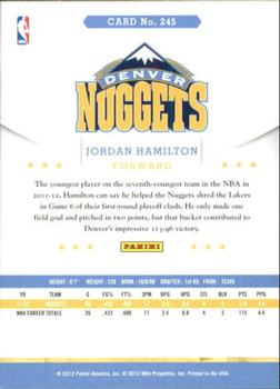 2012-13 Hoops - Glossy #245 Jordan Hamilton Back