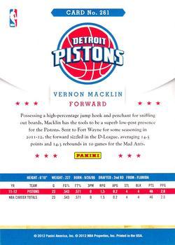 2012-13 Hoops - Glossy #261 Vernon Macklin Back