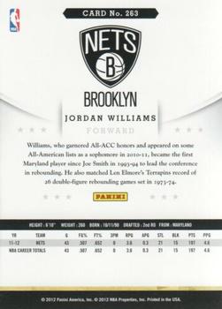 2012-13 Hoops - Glossy #263 Jordan Williams Back