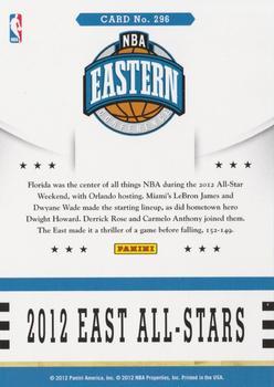 2012-13 Hoops - Glossy #296 2012 East All-Stars Back