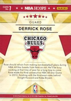 2012-13 Hoops - Rising Stars #7 Derrick Rose Back