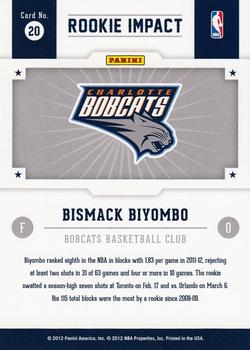 2012-13 Hoops - Rookie Impact #20 Bismack Biyombo Back