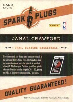 2012-13 Hoops - Spark Plugs #19 Jamal Crawford Back