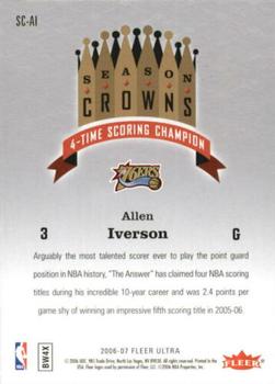 2006-07 Ultra - Season Crowns #SC-AI Allen Iverson Back