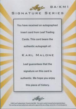 2012-13 Leaf Signature Series - Black and White #BA-KM1 Karl Malone Back