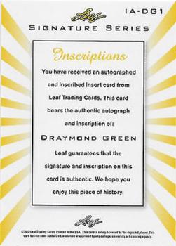 2012-13 Leaf Signature Series - Inscriptions Gold #IA-DG1 Draymond Green Back