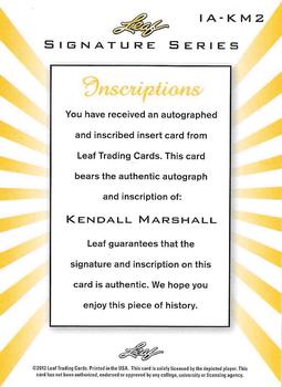 2012-13 Leaf Signature Series - Inscriptions Gold #IA-KM2 Kendall Marshall Back