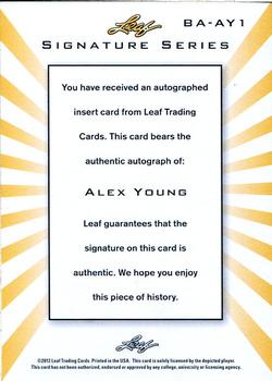 2012-13 Leaf Signature Series - Silver #BA-AY1 Alex Young Back