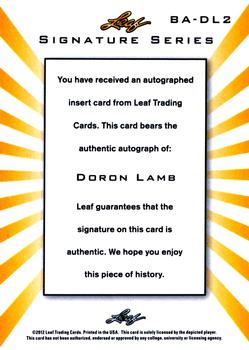 2012-13 Leaf Signature Series - Silver #BA-DL2 Doron Lamb Back