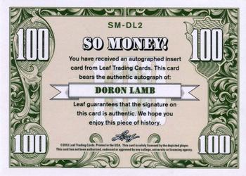2012-13 Leaf Signature Series - So Money! Gold #SM-DL2 Doron Lamb Back