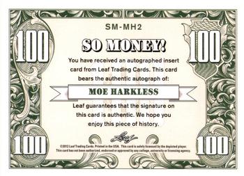 2012-13 Leaf Signature Series - So Money! Gold #SM-MH2 Moe Harkless Back