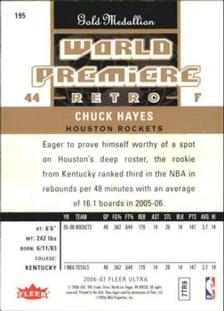 2006-07 Ultra - Gold Medallion #195 Chuck Hayes Back