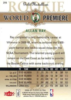2006-07 Ultra - Gold Medallion #215 Allan Ray Back