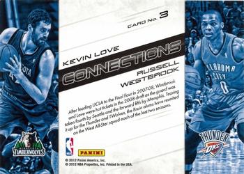 2012-13 Panini Prestige - Connections #3 Russell Westbrook / Kevin Love Back