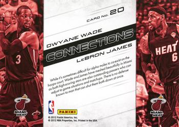 2012-13 Panini Prestige - Connections #20 Dwayne Wade / LeBron James Back