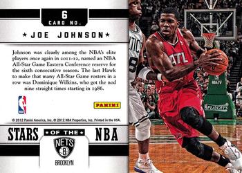 2012-13 Panini Prestige - Stars of the NBA #6 Joe Johnson Back