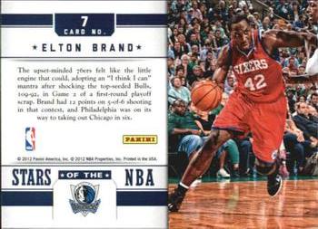 2012-13 Panini Prestige - Stars of the NBA #7 Elton Brand Back