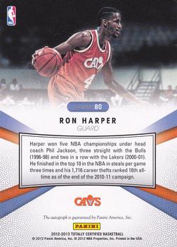 2012-13 Panini Totally Certified - Totally Black Signatures #80 Ron Harper Back