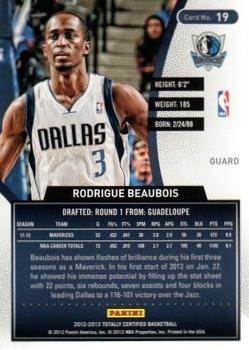 2012-13 Panini Totally Certified - Totally Blue #19 Rodrigue Beaubois Back