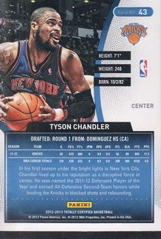 2012-13 Panini Totally Certified - Totally Blue #43 Tyson Chandler Back