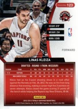 2012-13 Panini Totally Certified - Totally Blue #123 Linas Kleiza Back