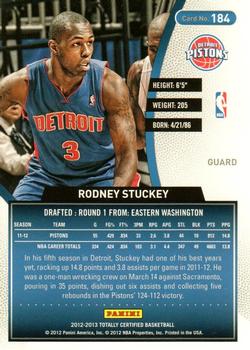 2012-13 Panini Totally Certified - Totally Blue #184 Rodney Stuckey Back