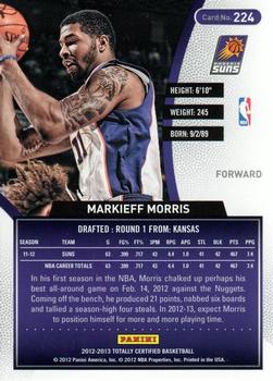 2012-13 Panini Totally Certified - Totally Blue #224 Markieff Morris Back