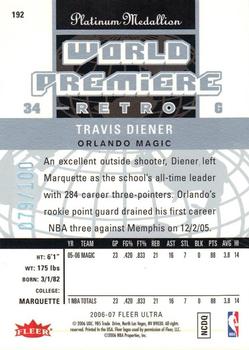 2006-07 Ultra - Platinum Medallion #192 Travis Diener Back