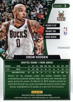 2012-13 Panini Totally Certified - Totally Gold #3 Drew Gooden Back